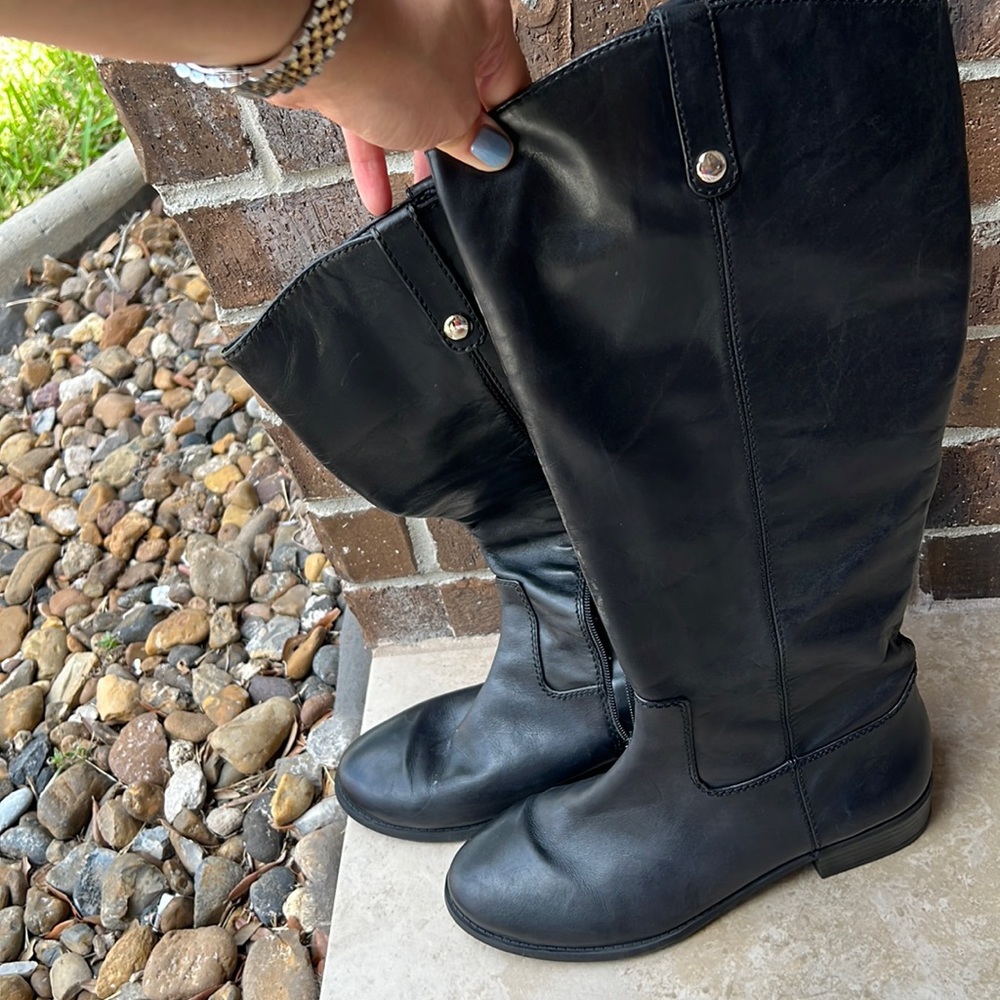 Inc leather black boots Womens size 10